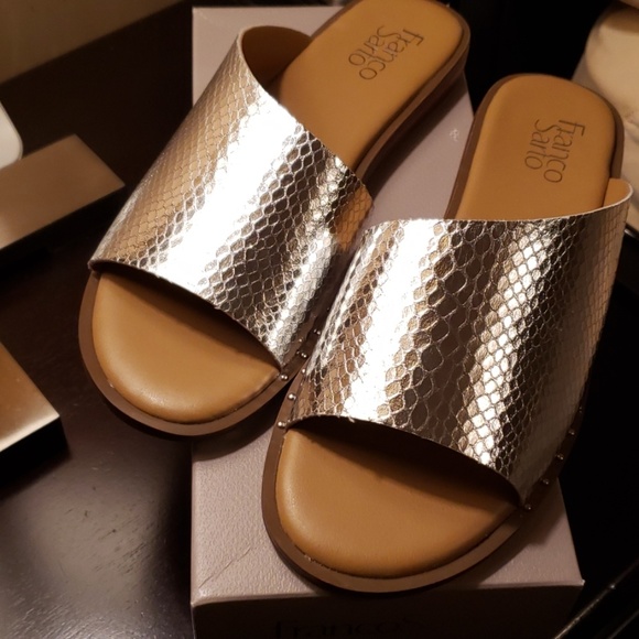 Franco Sarto Shoes - Franco Sarto Rye Snake Embossed Silver Sandal